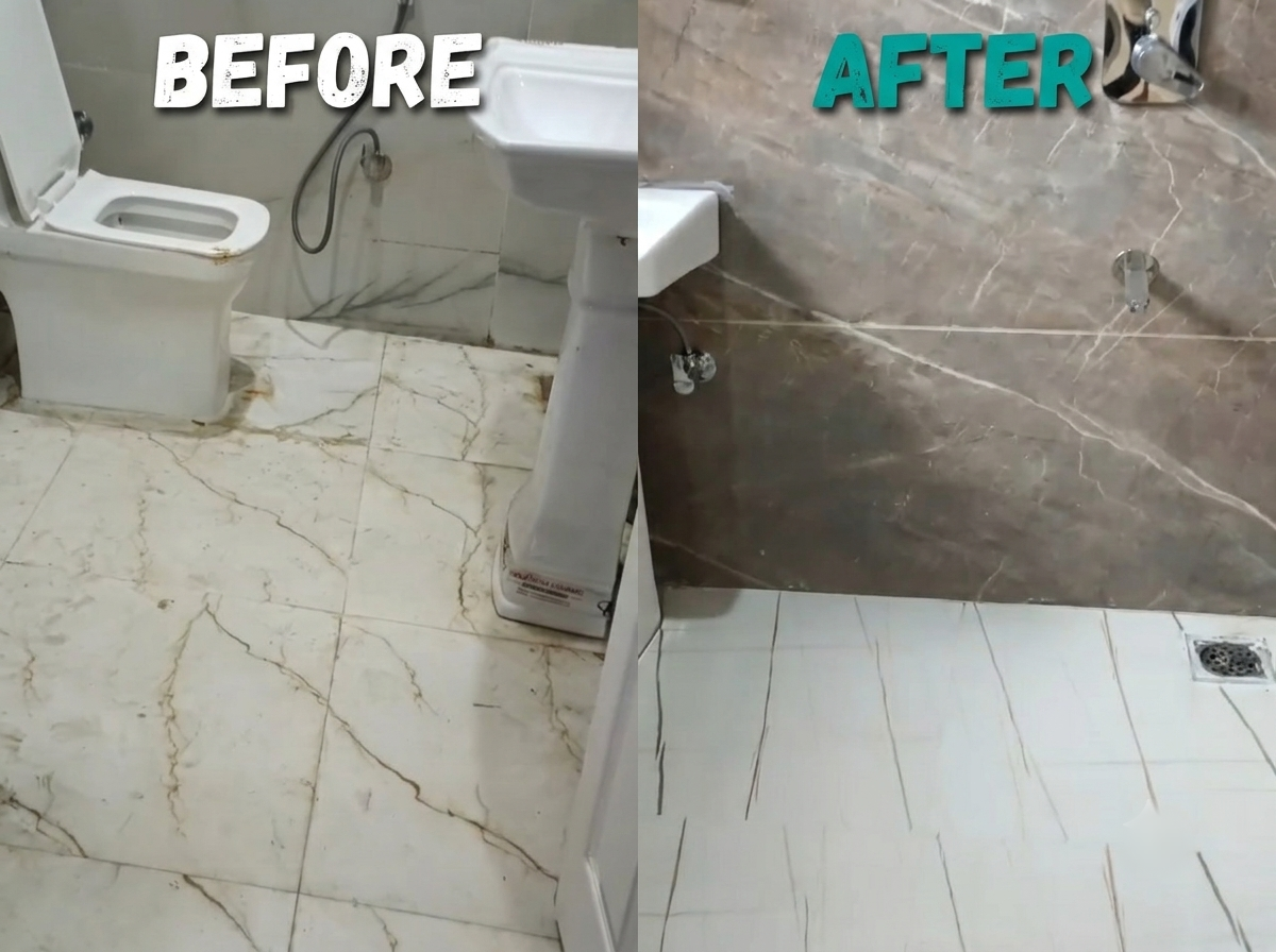 Washroom Deep Clean Before and After