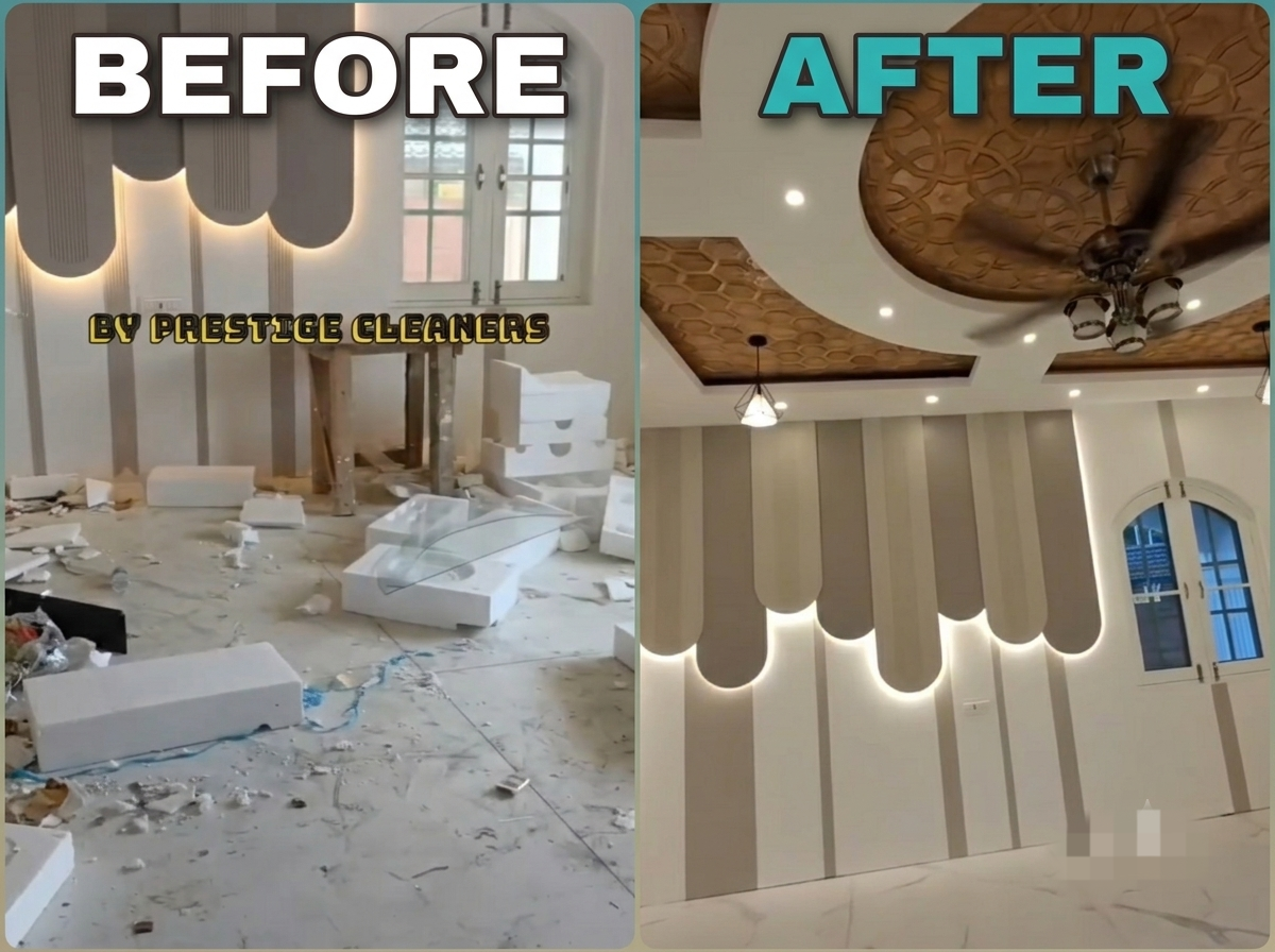 Interior Ceiling and Hall Cleaning Before and After