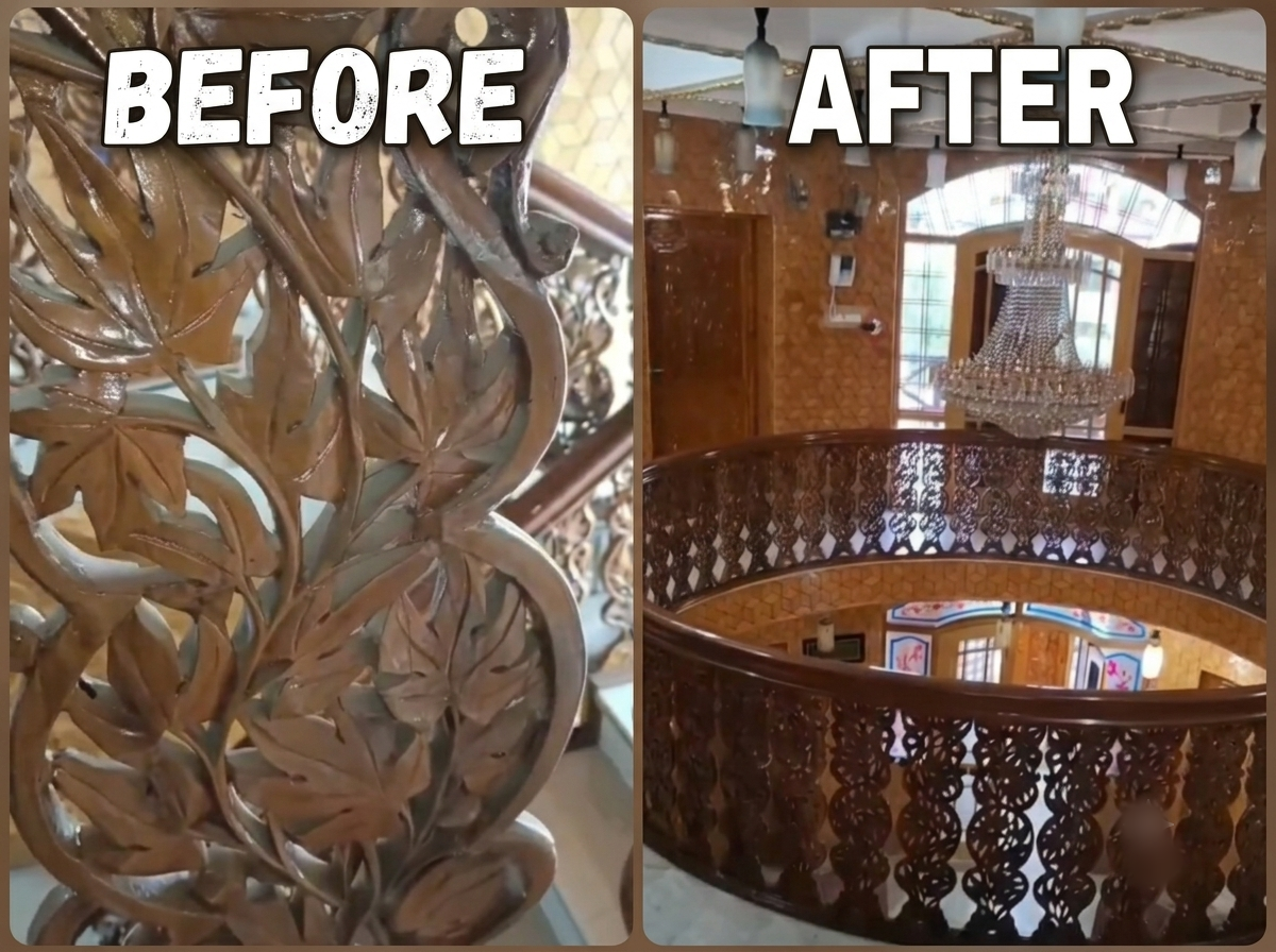 Wood Carving Detailing Before and After